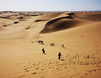 campement fixe dans le désert Maroc
